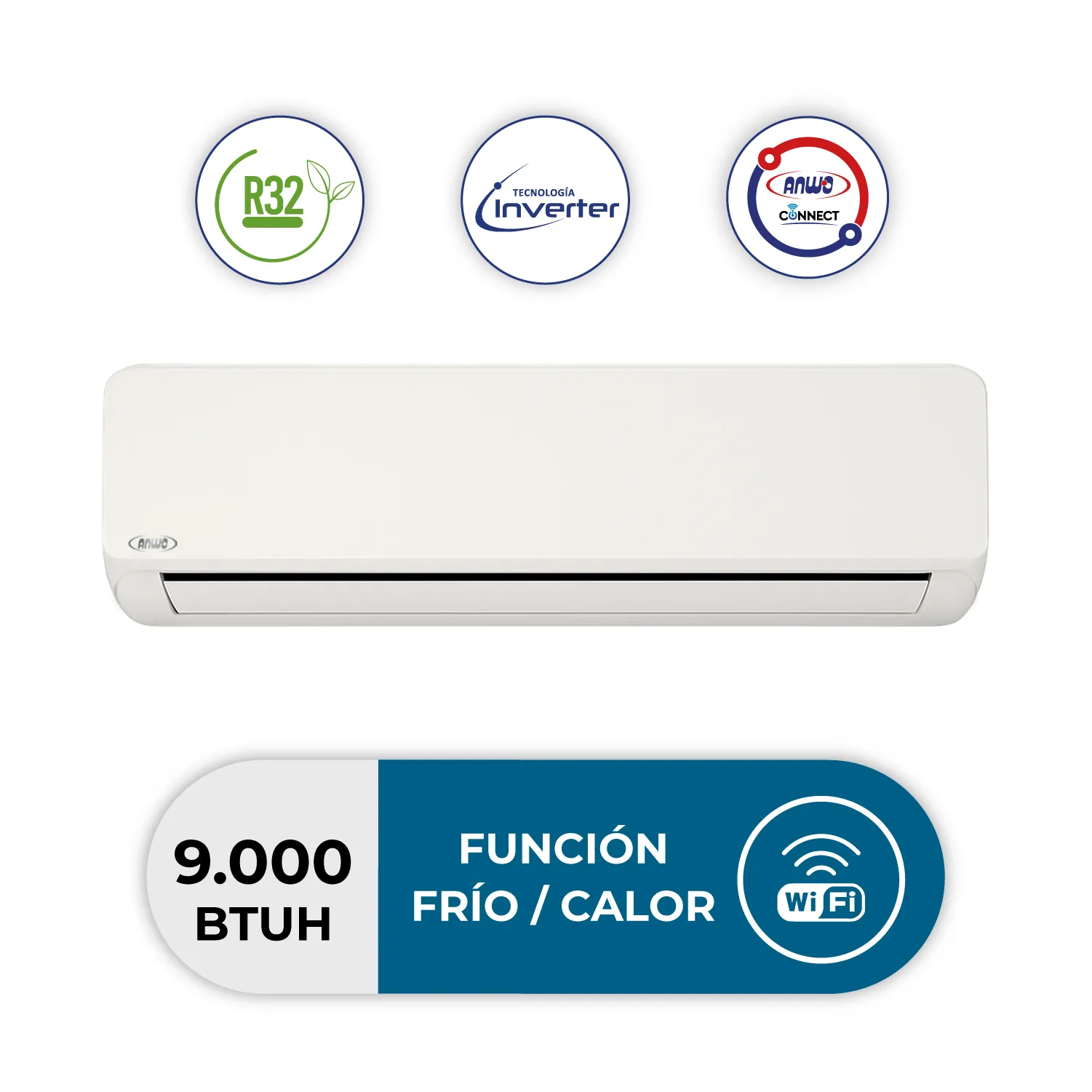 Anwo Ecoflow 9.000 BTU - aire acondicionado Anwo Hasta 18 m²